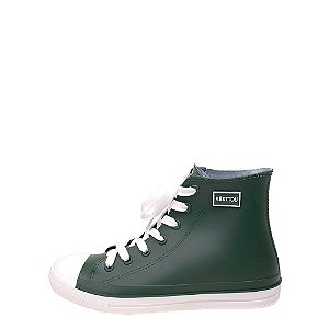 Galocha Chuck Green - Tênis Feminino Impermeável Verde Matte com Cadarço