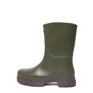 Galocha Urb Green - Bota Feminina Impermeável Cano Médio Verde Matte