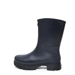 Galocha Urb Black - Bota Feminina Impermeável Cano Médio Preto Matte