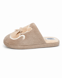 Pantufa Feminina Bege Gatinho Bege 211097