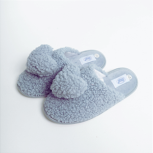 Pantufa Feminina Azul Coração 2344