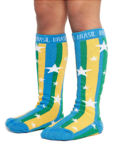 Meia Infantil Unissex GFME060 Brasil 3/4 Estrela Multicolor