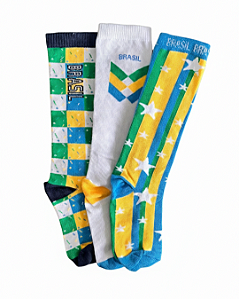 Kit Infantil 3 Meias Brasil
