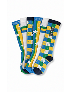 Kit Infantil 6 Meias Brasil