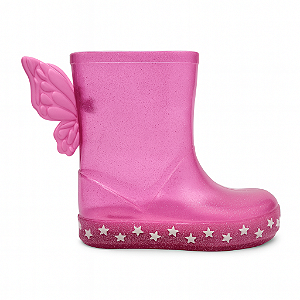 Galocha Infantil Borboleta Rosa Estrela Brilha no Escuro INF060