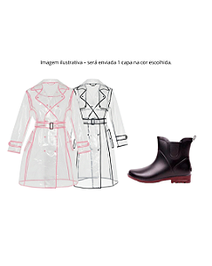 Kit Galocha Cano Curto Preto/Café Ad026 + 1 Capa de Chuva Longa Ck003