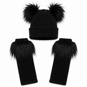 Kit Compre 1 Par de Polaina Plumas Pg004 + Ganhe 1 Gorro Plumas Gg004
