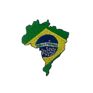 Patch Bordado Mapa Brasil com Fecho de contato