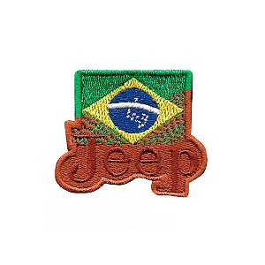 Patch Bordado Jeep Brasil com Fecho de Contato