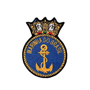 Patch Bordado Marinha do Brasil com Fecho de Contato