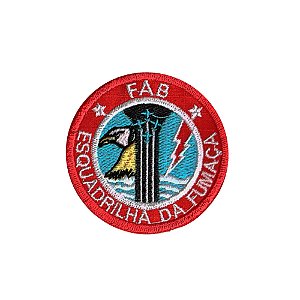 Patch Bordado Esq. da Fumaça - Vermelho com Fecho de Contato