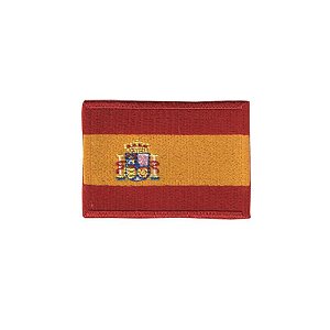 Patch Bordado Bandeira Espanha com Fecho de Contato