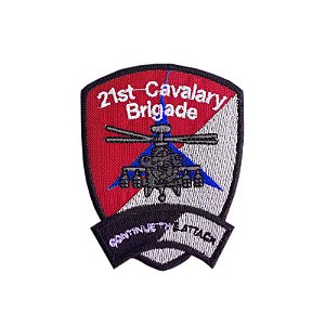 Patch Bordado 21 ST Cavalry com Fecho de Contato
