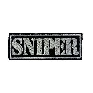 Patch Bordado Sniper Preto com Fecho de Contato