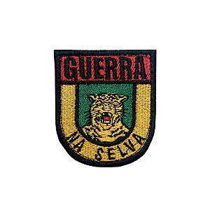 Patch Bordado Guerra na Selva com Fecho de Contato