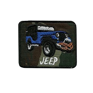 Patch Bordado Jeep Blue com Fecho de Contato