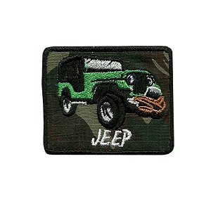 Patch Bordado Jeep Green com Fecho de Contato