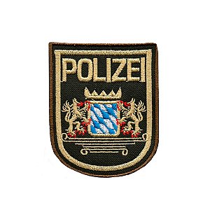 Patch Bordado com Fecho de Contato Polizei Verde