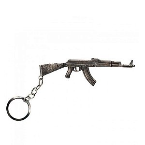 Chaveiro AK 47 Bélica - Prata Velho