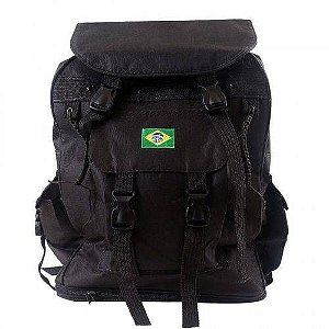 Mochila Canadense Bordado de Bandeira - Preto