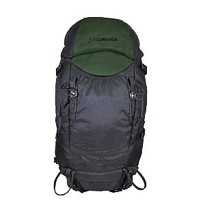 Mochila Daari 45L Conquista - Preto c/ Verde Oliva