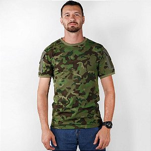 Camiseta Tática Masculina Ranger Bélica Camuflado Tropic