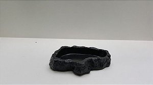 Comedouro Pequeno Baixo P/ Repteis Preto Cm 012 Artexotics