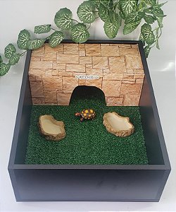 Terrário Preto P/ Jabuti Tartaruga  65x45x17  - Artexotics