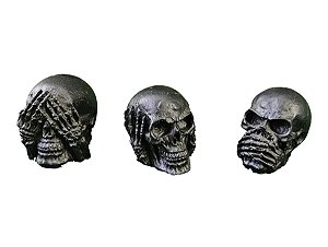 Enfeite Trio Cranios,caveira Halloween,  En 410 Artexotics