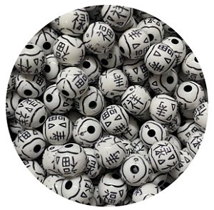 Miçanga Zizão Branco e Preto - 10 unidades