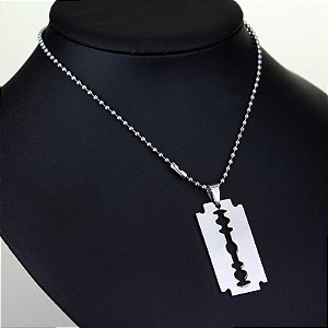 Corrente Masculina Liga de Aço Inox + Pingente Lamina