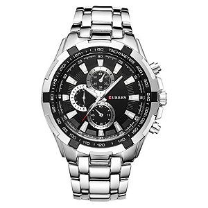 Relógio Curren Masculino Cronógrafo Quartzo Pulseira Em Aço Inox