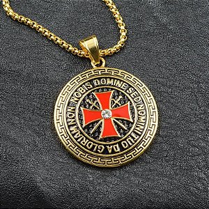 Cordão em Aço Cirúrgico Medalha do Templário