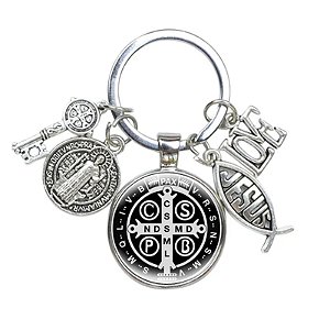 Chaveiro São Bento Amuletos Jesus - KIT 5 Peças