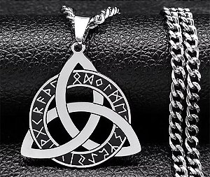 Corrente Aço Inox Pingente Triquetra