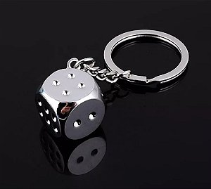 Chaveiro Dado Aço Inox Sorte Jogatina