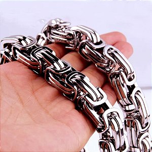 Corrente Masculina Bizantina Aço Cirúrgico Reforçada
