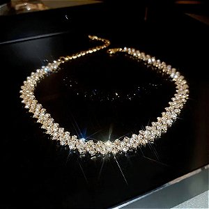 Colar Cravejado Gargantilha Strass