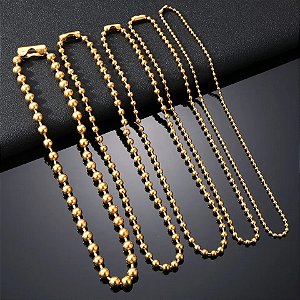 Corrente Bolinha Aço Inox Luxo