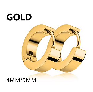Brinco Masculino Banhado a Ouro 18K Argola