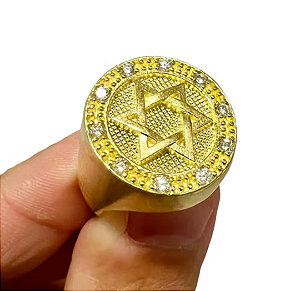 Anel Estrela de Davi Masculino Ajustável – Proteção, Fé e Devoção