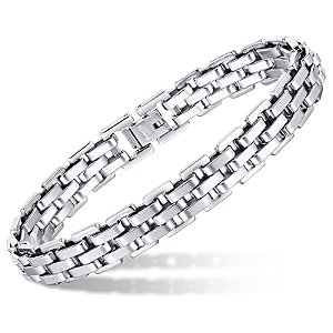 Pulseira Masculina Aço Inoxidável Premium 10mm – Corrente Estilo Elos Duplos, Luxo e Durabilidade