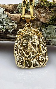 Pingente Jesus Cristo Salvador Banhado a Ouro