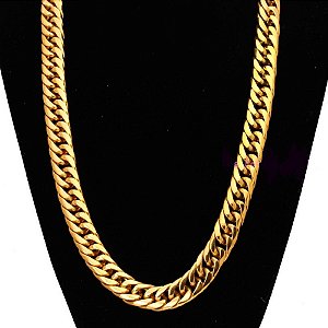 Corrente Masculina Grumet Grossa Banhada a Ouro 18k - 13MM x 70CM Frete Grátis