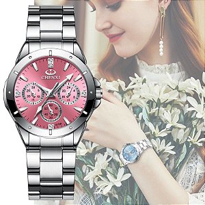 Relógio Feminino Pulseira em Aço Inox Chenxi Quartzo