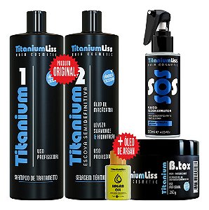 Kit  Definitiva Titanium Liss + Botox + Sos + Argan + Frete Grátis + Brinde