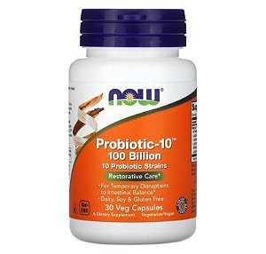 Probiótico Now Foods 10 Cepas 100 Bilhões 30 caps
