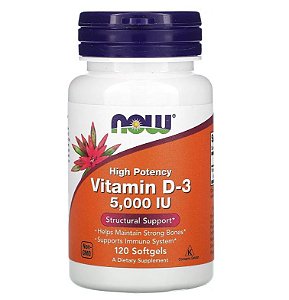 Vitamina D Now Foods 5000 IU 120 Softgels