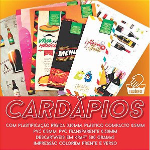 CARDÁPIO  PVC PREMIUM