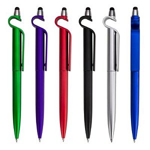 100 UNIDADES CANETA SUPORTE PARA CELULAR  / CORPO 2 CORES / CORPO  1 COR